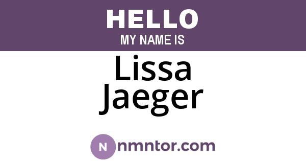 Lissa Jaeger