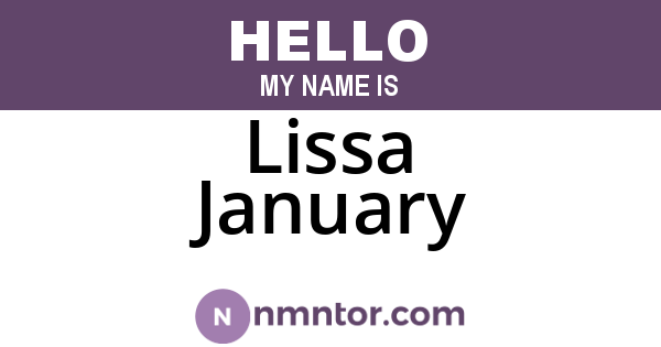 Lissa January