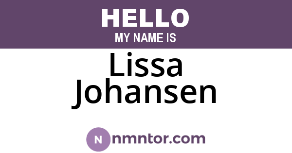 Lissa Johansen