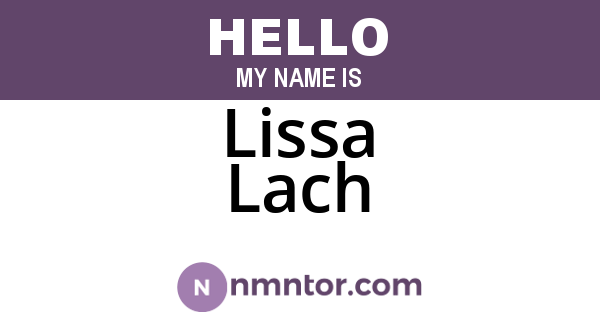 Lissa Lach