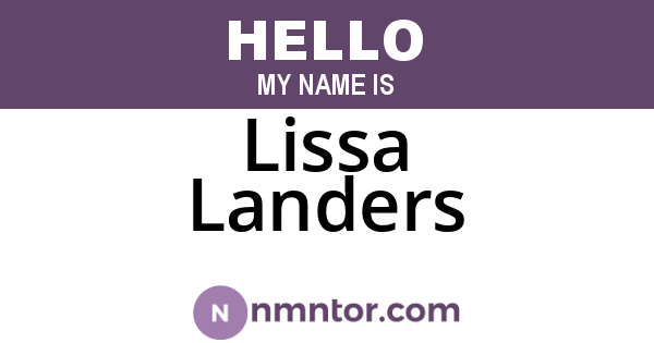 Lissa Landers