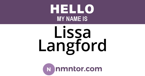 Lissa Langford