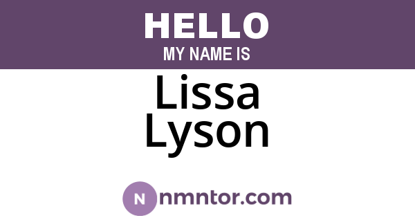 Lissa Lyson