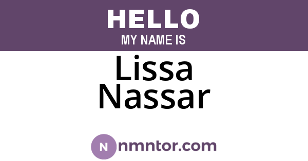 Lissa Nassar