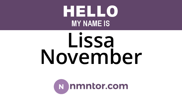 Lissa November