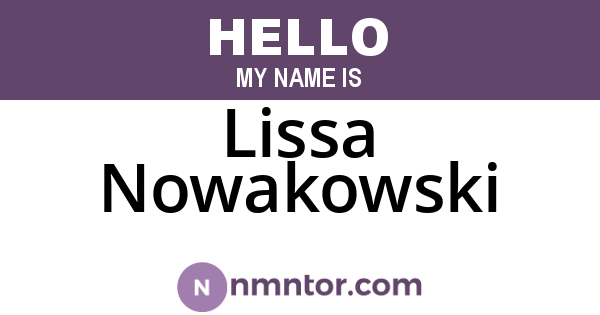 Lissa Nowakowski