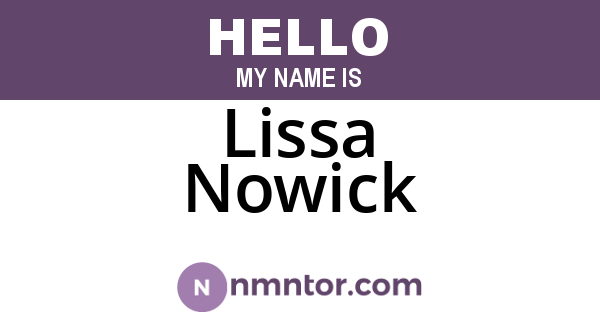 Lissa Nowick