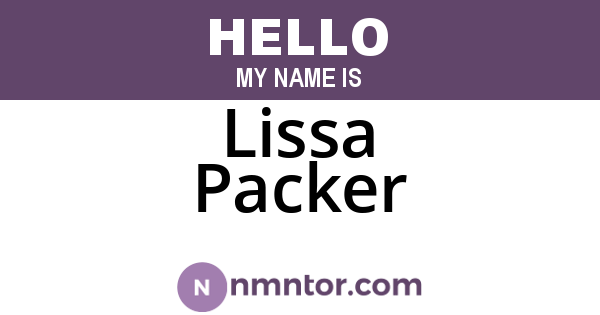 Lissa Packer