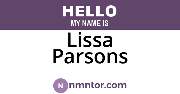 Lissa Parsons