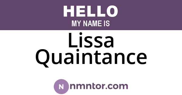 Lissa Quaintance