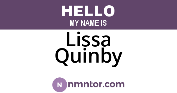 Lissa Quinby