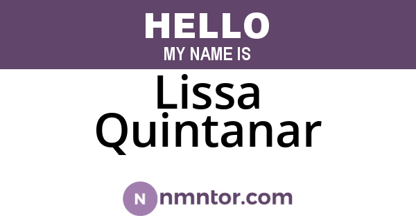 Lissa Quintanar