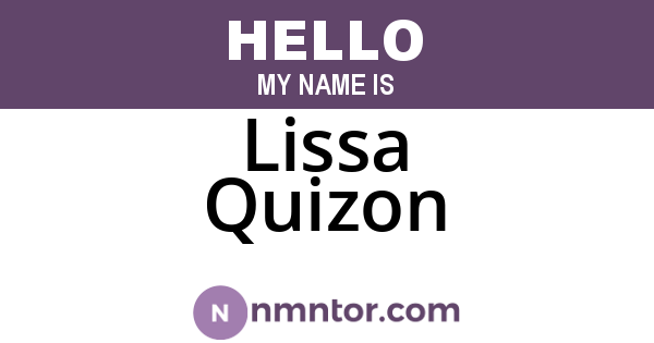 Lissa Quizon