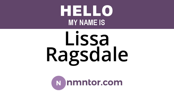 Lissa Ragsdale