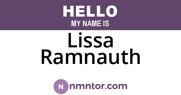 Lissa Ramnauth