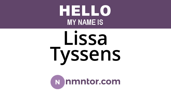 Lissa Tyssens