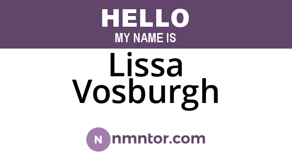 Lissa Vosburgh