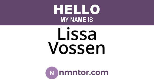 Lissa Vossen