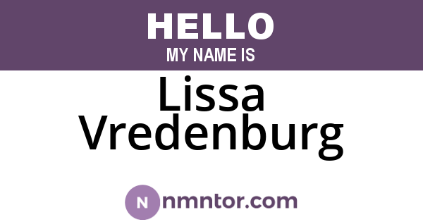 Lissa Vredenburg