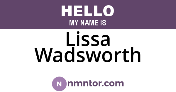 Lissa Wadsworth
