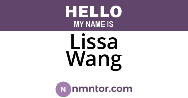 Lissa Wang