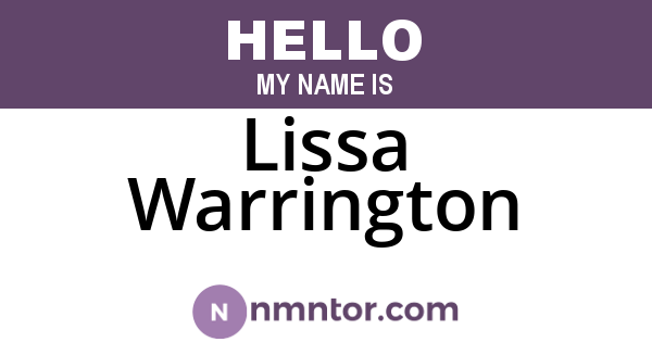 Lissa Warrington