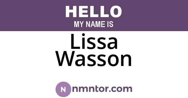 Lissa Wasson