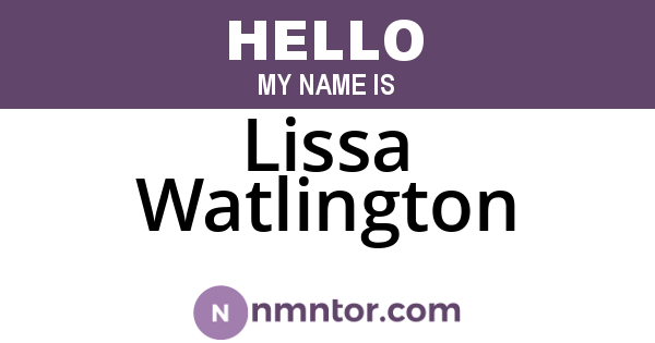 Lissa Watlington