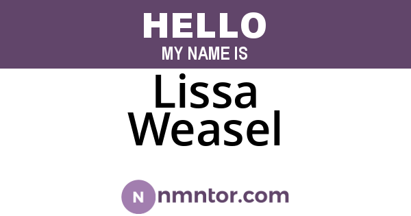 Lissa Weasel