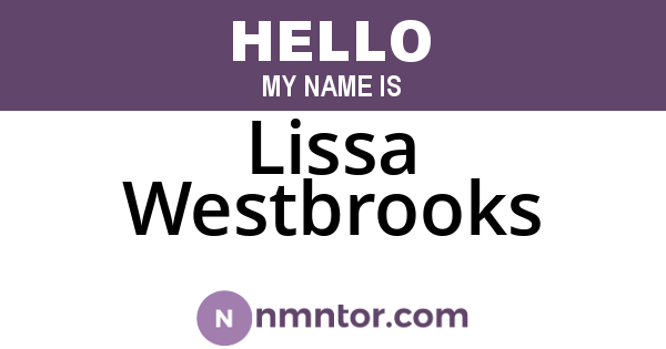 Lissa Westbrooks