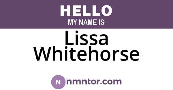 Lissa Whitehorse