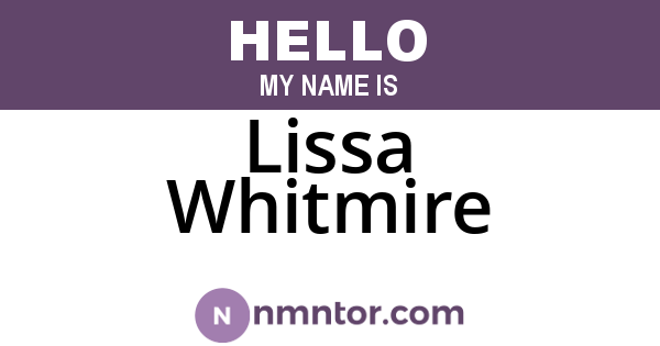 Lissa Whitmire