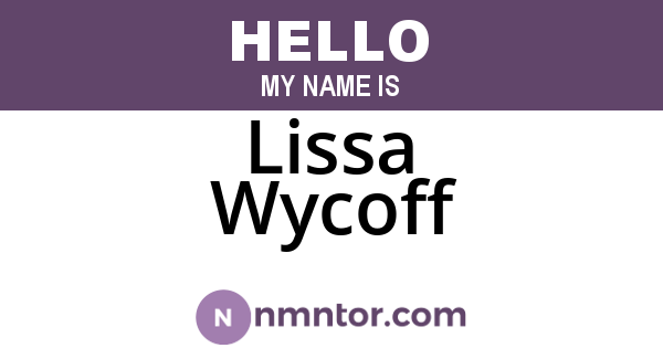 Lissa Wycoff