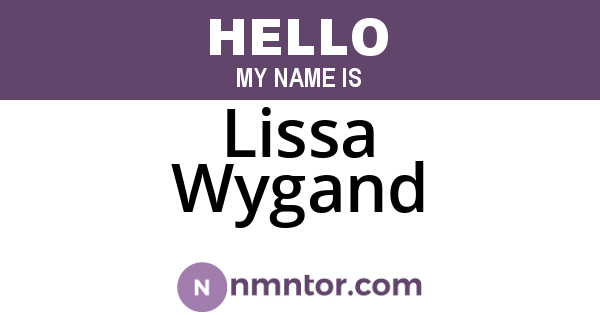 Lissa Wygand