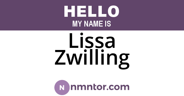 Lissa Zwilling