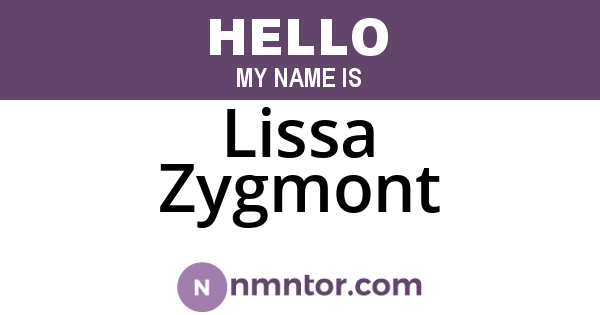 Lissa Zygmont