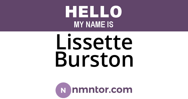 Lissette Burston