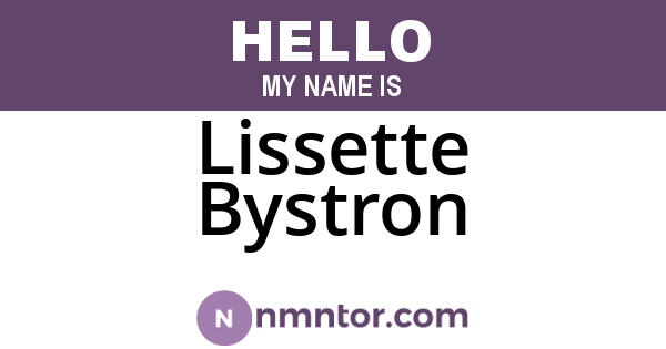 Lissette Bystron