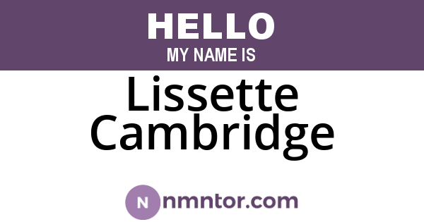 Lissette Cambridge