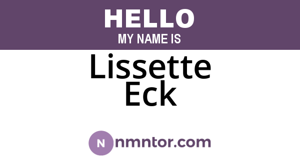 Lissette Eck
