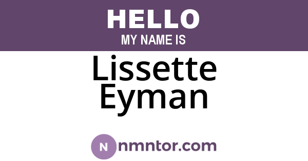 Lissette Eyman