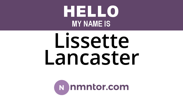 Lissette Lancaster