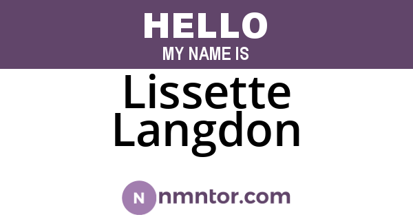 Lissette Langdon