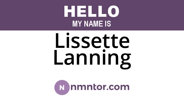 Lissette Lanning