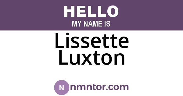 Lissette Luxton