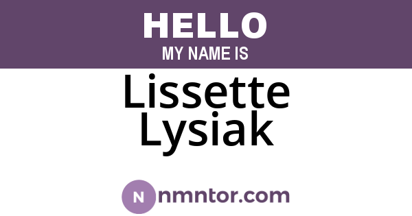 Lissette Lysiak