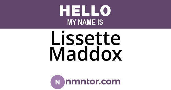 Lissette Maddox
