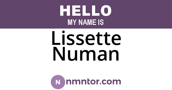 Lissette Numan