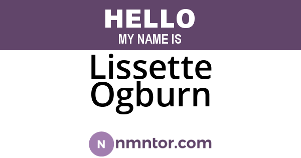 Lissette Ogburn