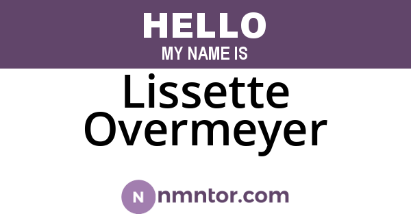 Lissette Overmeyer